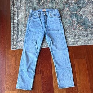 MOTHER Light Wash Straight Leg Jeans - Blue